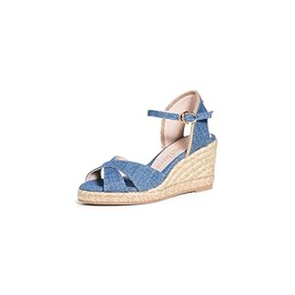 Stuart Weitzman Mirela Denim Espadrille Wedge Sandal - Picture 14 of 14